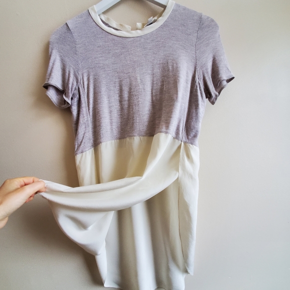 Wilfred Capucine Silk T-shirt Two Tone Tee shirt, lavender and Cream, XS - Picture 7 of 8